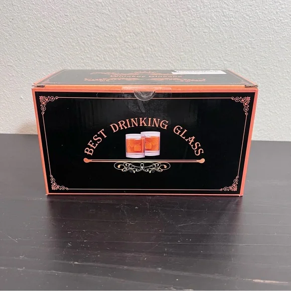 MCM Amber Twisted Whiskey Glasses - Set of 2 - Spiral Lowball Rocks Glass in Box - Picture 13 of 14